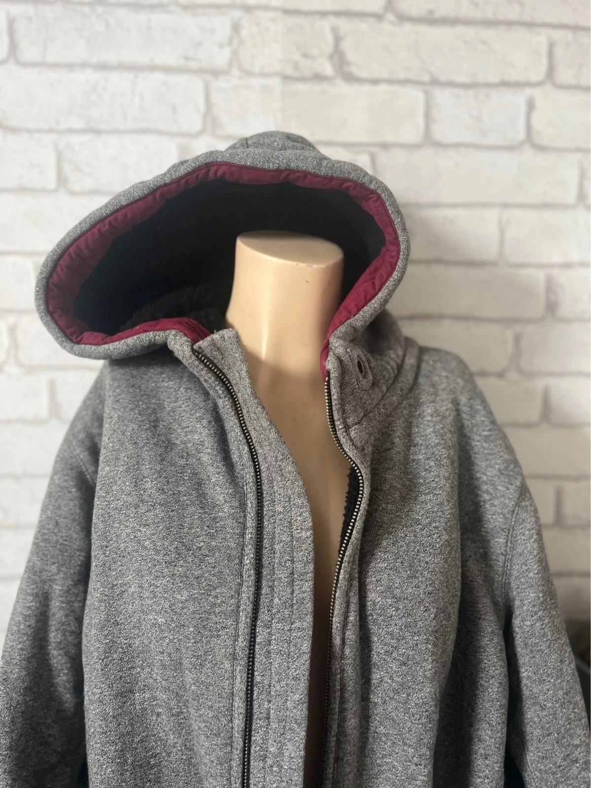 Veste zíper cinza mesclado com capuz – estilo casual chique confortável tamanho 40 – photo 4